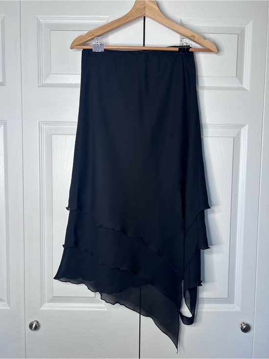 Dresses & Skirts - Vintage 90s/Y2K Gothic Black Layered Asymmetric Handkerchief Skirt